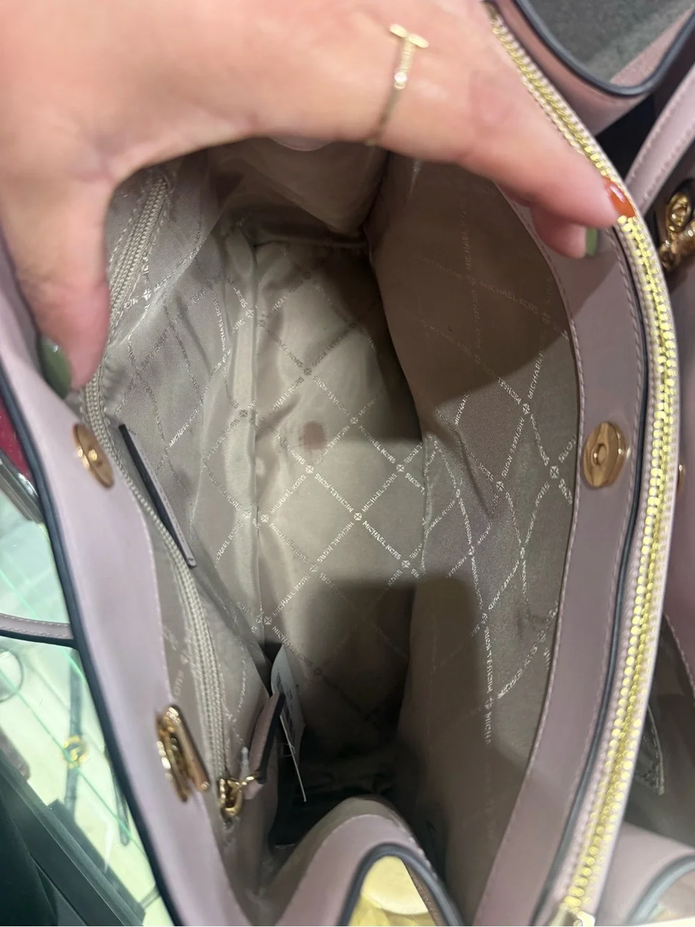 Michael Kors Blush Pink Saffiano Chain-Handle Shoulder Tote